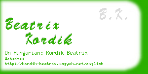 beatrix kordik business card